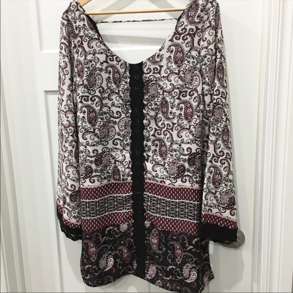 BLUE Rain Francesca’s paisley shift dress size large - Picture 1 of 8